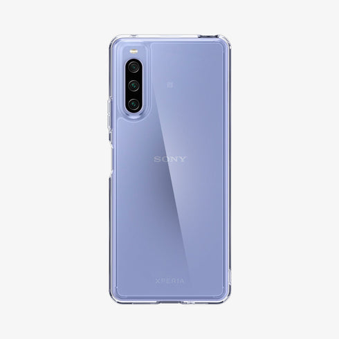 ACS03130 - Sony Xperia 10 III Case Ultra Hybrid in crystal clear showing the back